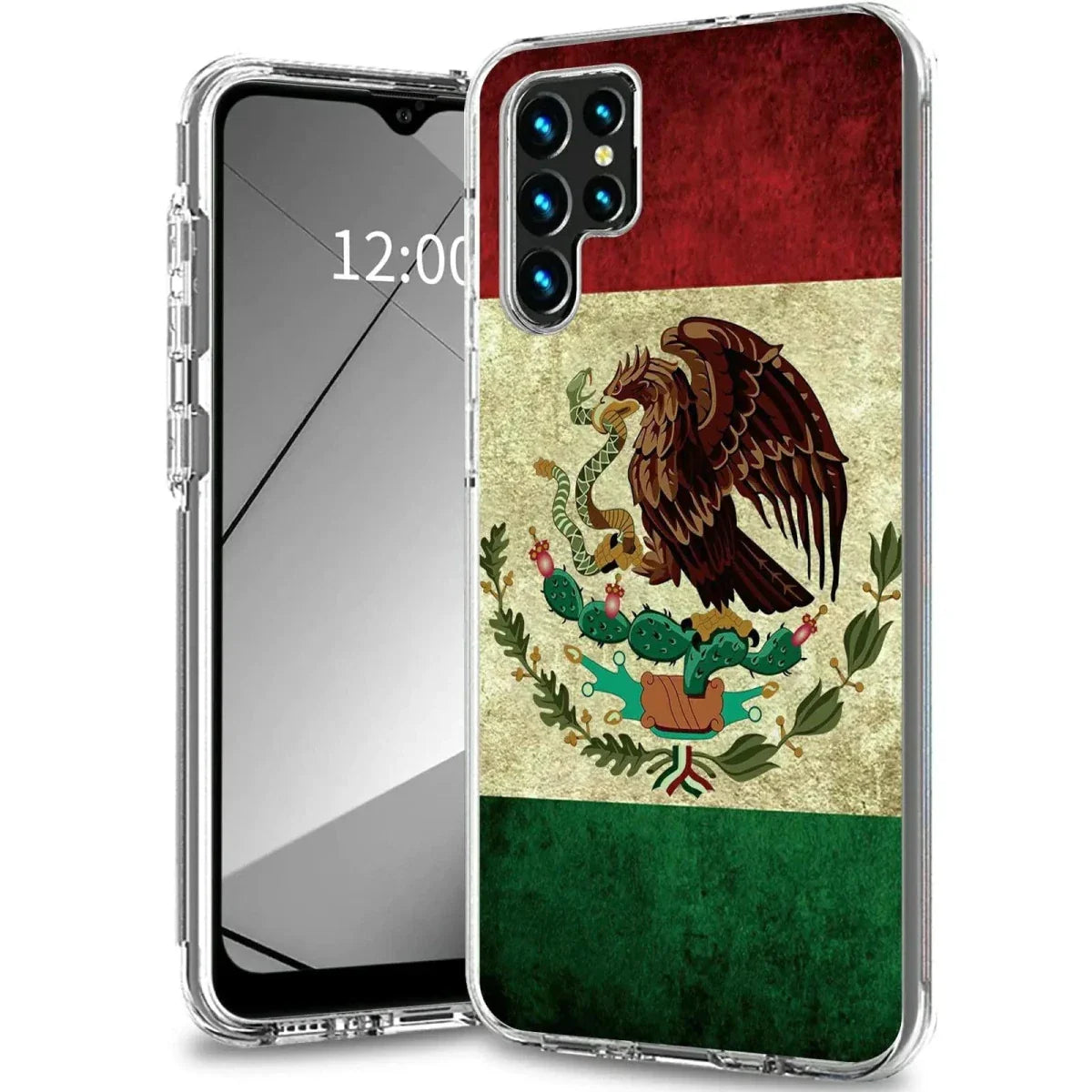 Funda Híbrida S23 Ultra con Bandera de México - Protección Duradera y Estilo