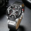 Military Leather Chronograph Wristwatch