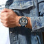 Military Leather Chronograph Wristwatch