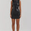 Vestido Mini de Cuero Negro Elegante