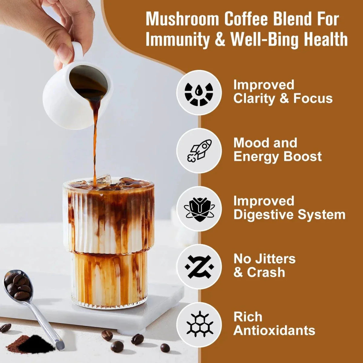 Mélange de café aux champignons premium - 10 extraits pour l'énergie et la vitalité