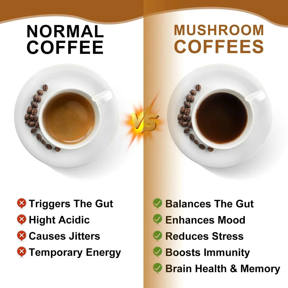 Mélange de café aux champignons premium - 10 extraits pour l'énergie et la vitalité