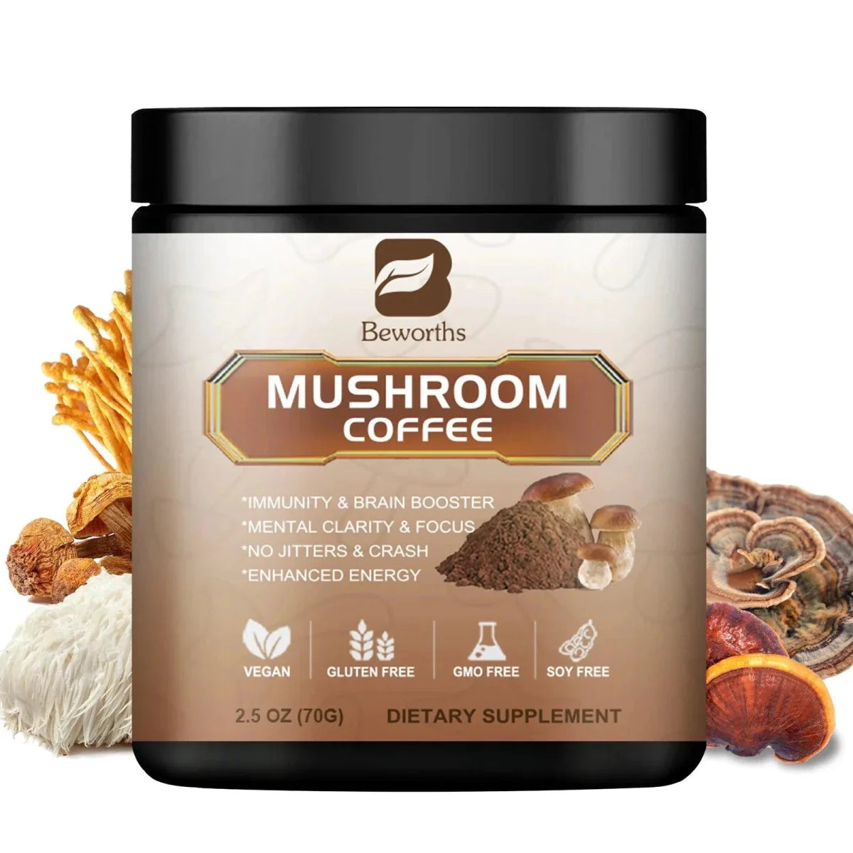 Mélange de café aux champignons premium - 10 extraits pour l'énergie et la vitalité