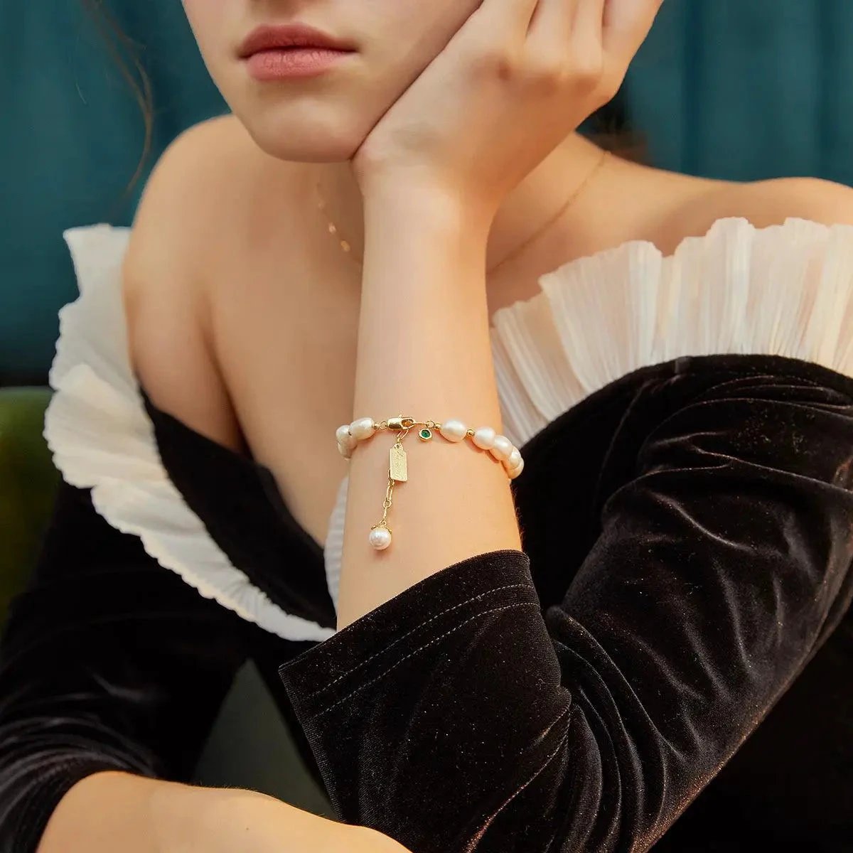 Natural Zircon Pearl Bracelet - Luxury Jewelry
