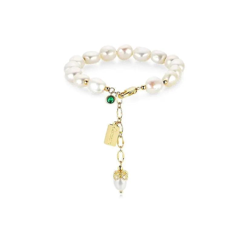 Natural Zircon Pearl Bracelet - Luxury Jewelry