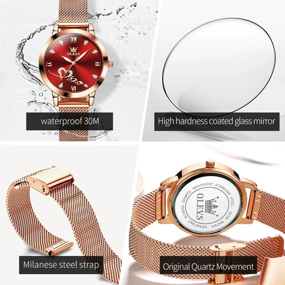 Reloj de Lujo para Damas OLEVS - Reloj de Cuarzo en Oro Rosa