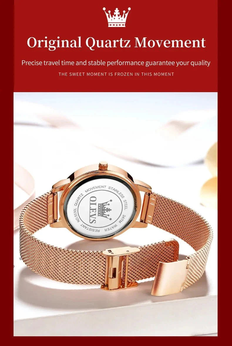 Reloj de Lujo para Damas OLEVS - Reloj de Cuarzo en Oro Rosa