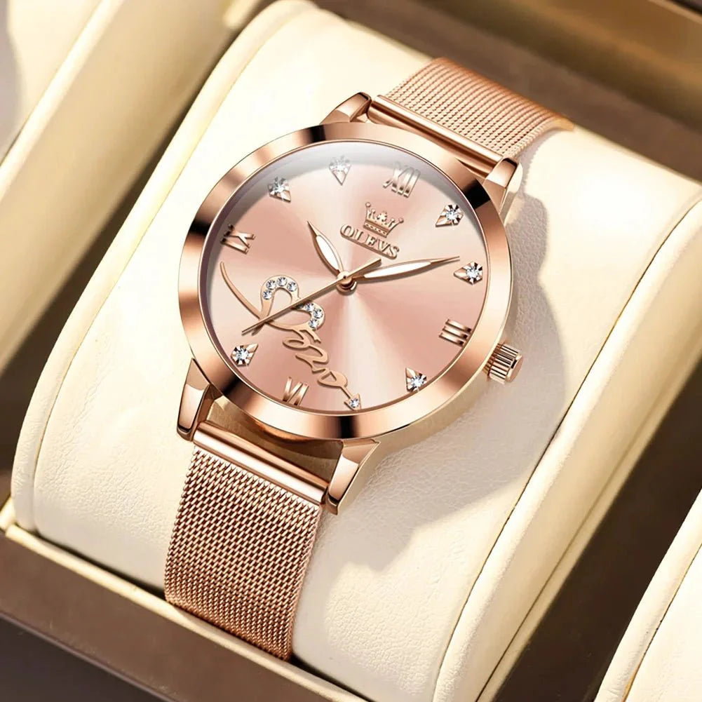 Reloj de Lujo para Damas OLEVS - Reloj de Cuarzo en Oro Rosa