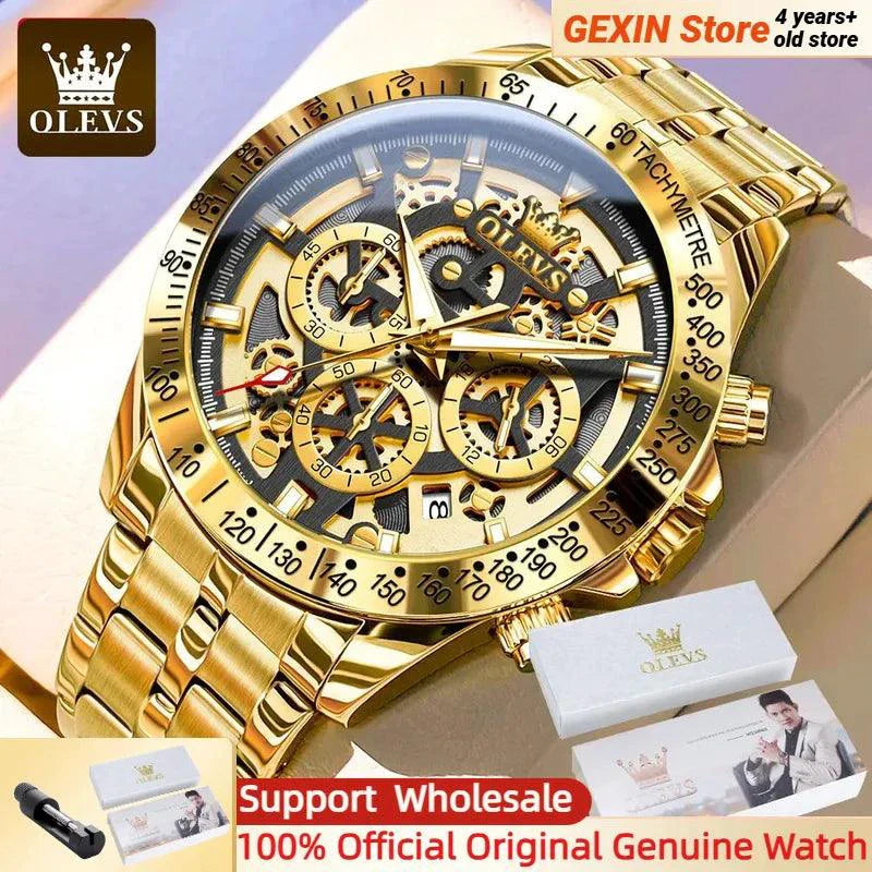OLEVS Luxury Gold Men's Chronograph Watch