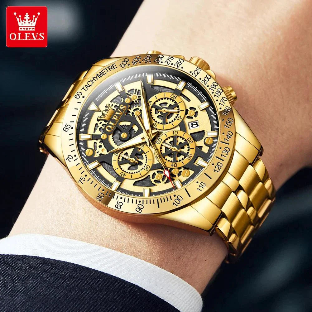 OLEVS Luxury Gold Men's Chronograph Watch
