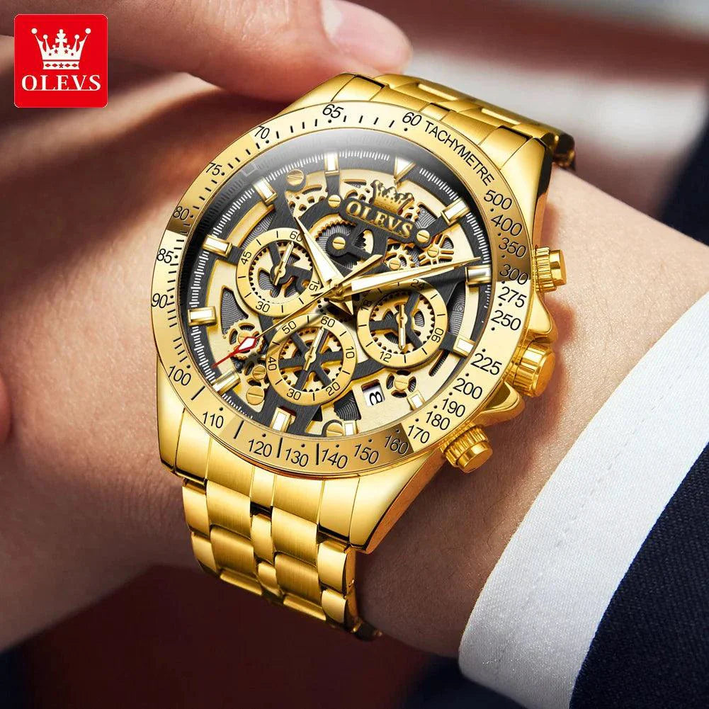 OLEVS Luxury Gold Men's Chronograph Watch