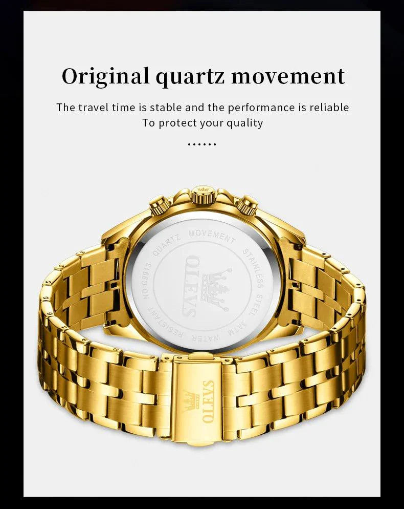 OLEVS Luxury Gold Men's Chronograph Watch