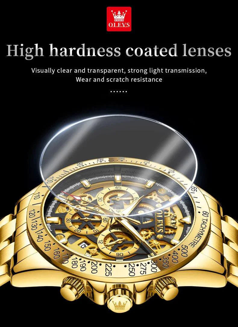 OLEVS Luxury Gold Men's Chronograph Watch