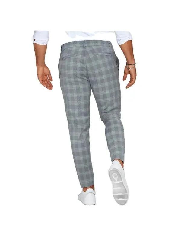 Men's Casual Plaid Print Trousers - Comfortable & Stylish