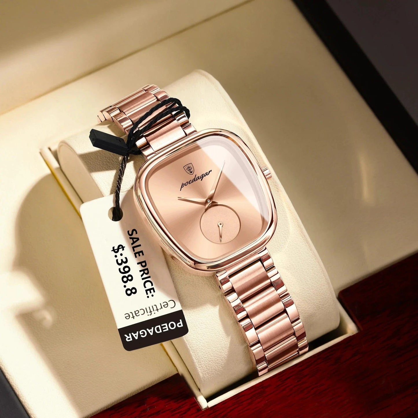 Montre à Quartz Élégante pour Femmes POEDAGAR - Acier Inoxydable Étanche