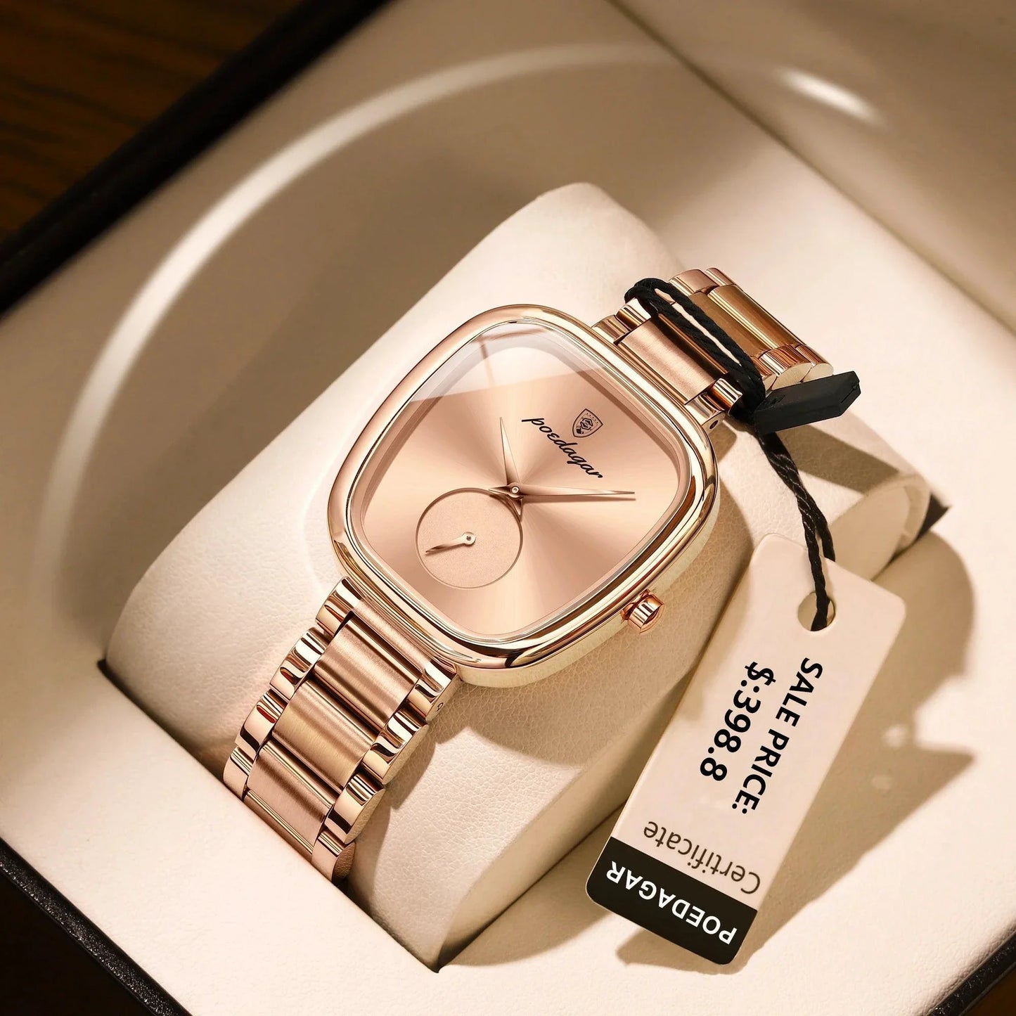 Montre à Quartz Élégante pour Femmes POEDAGAR - Acier Inoxydable Étanche