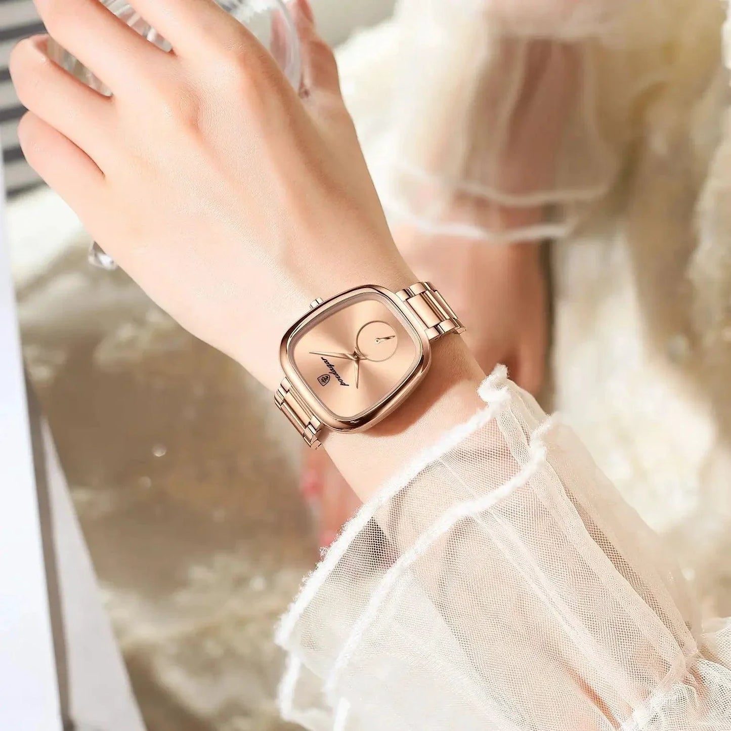 Montre à Quartz Élégante pour Femmes POEDAGAR - Acier Inoxydable Étanche