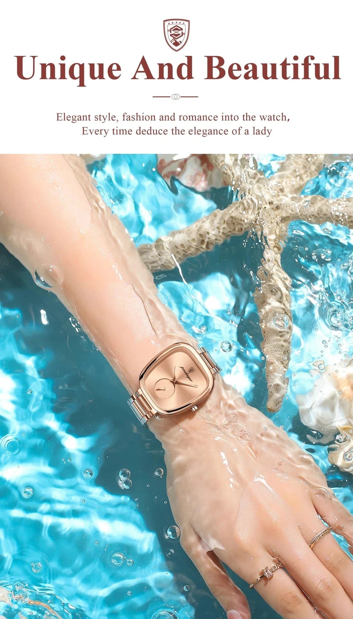 Montre à Quartz Élégante pour Femmes POEDAGAR - Acier Inoxydable Étanche