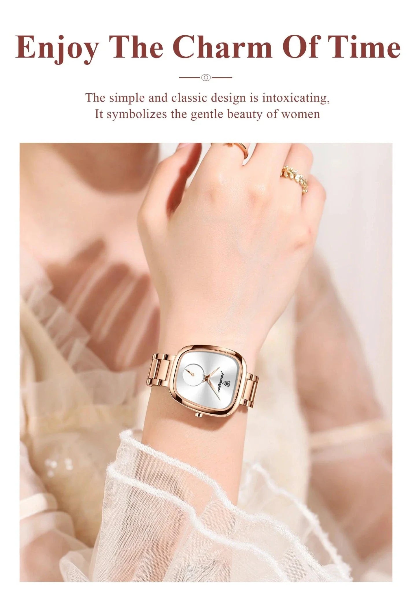 Montre à Quartz Élégante pour Femmes POEDAGAR - Acier Inoxydable Étanche