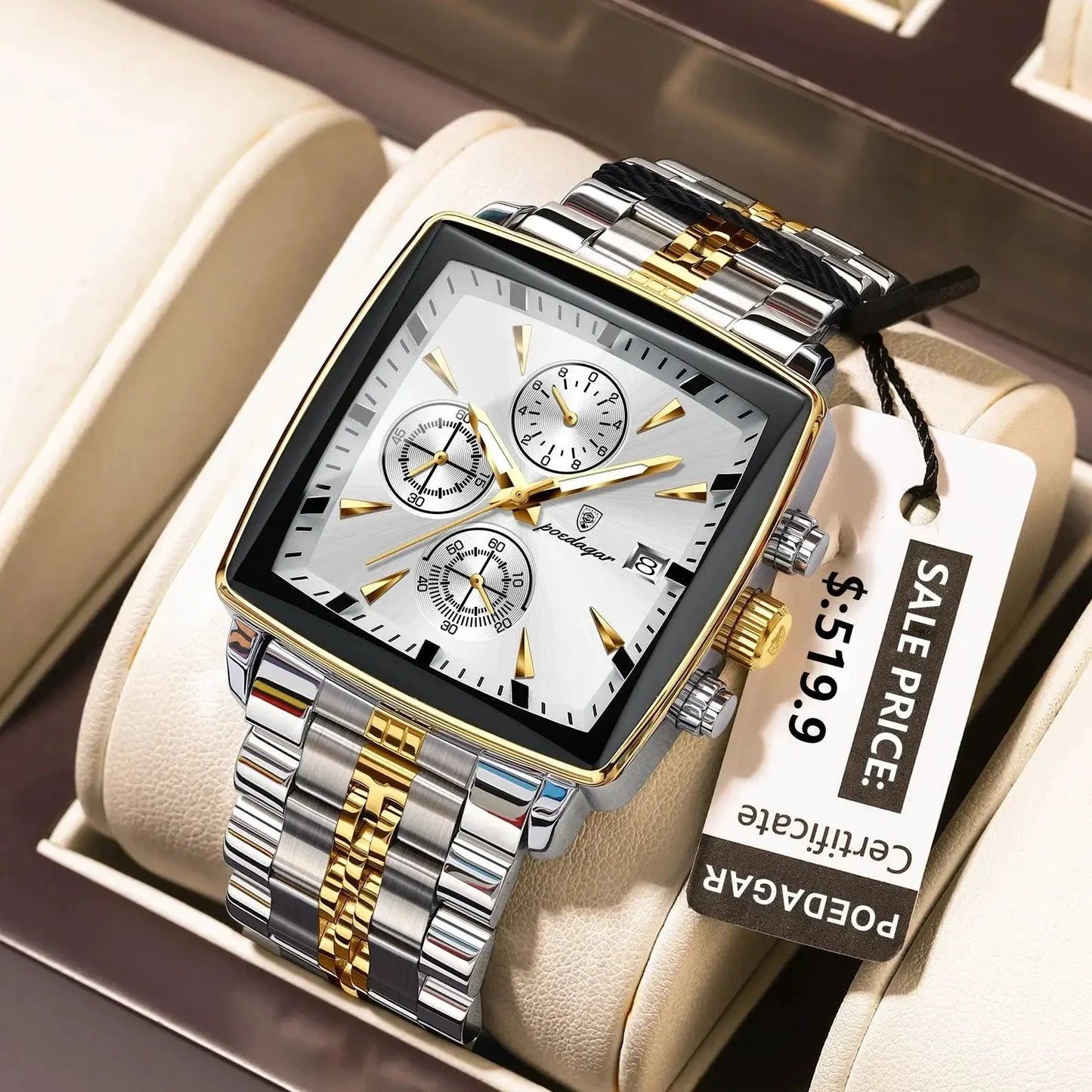 POEDAGAR Luxury Chronograph Men's Watch - Waterproof & Luminous