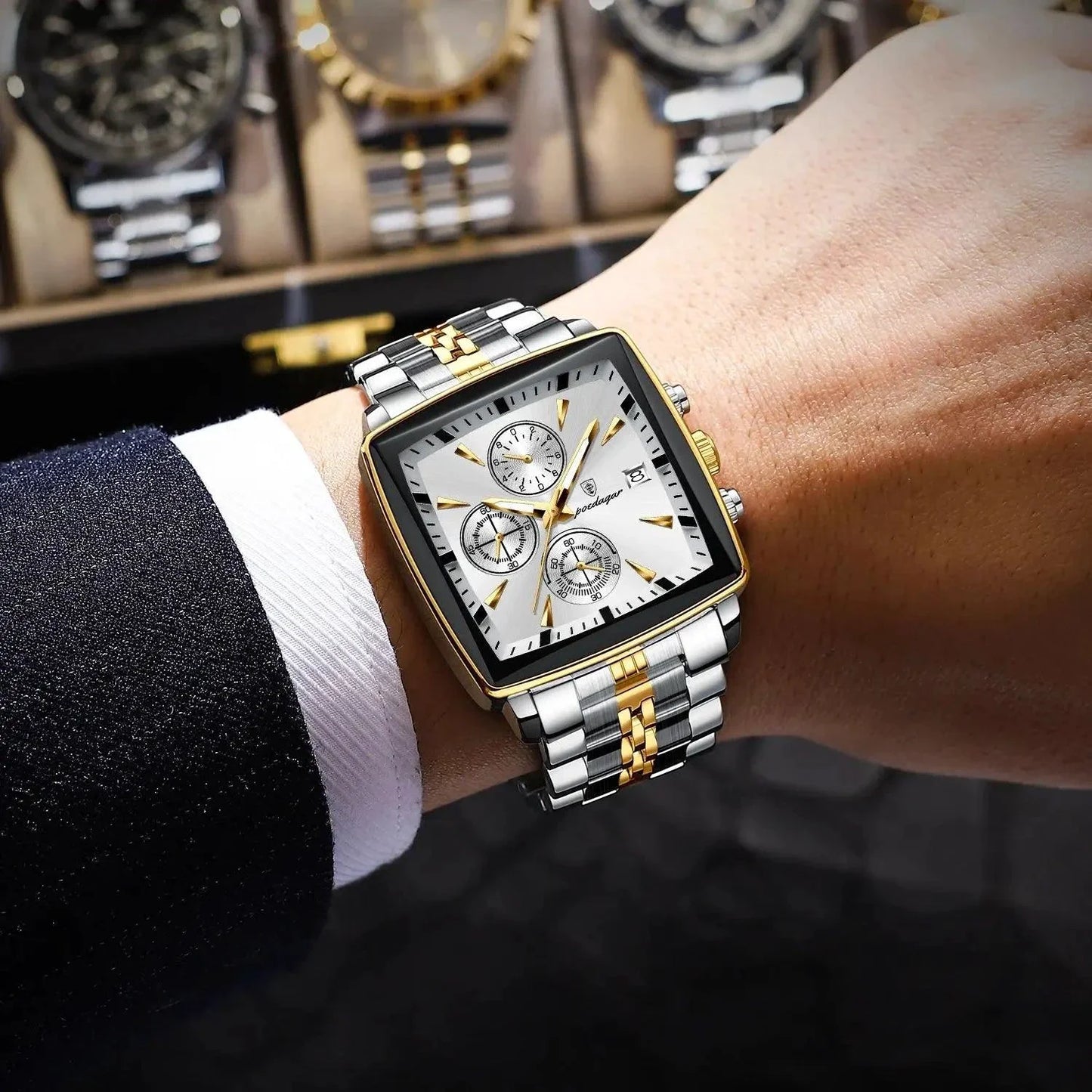 POEDAGAR Luxury Chronograph Men's Watch - Waterproof & Luminous