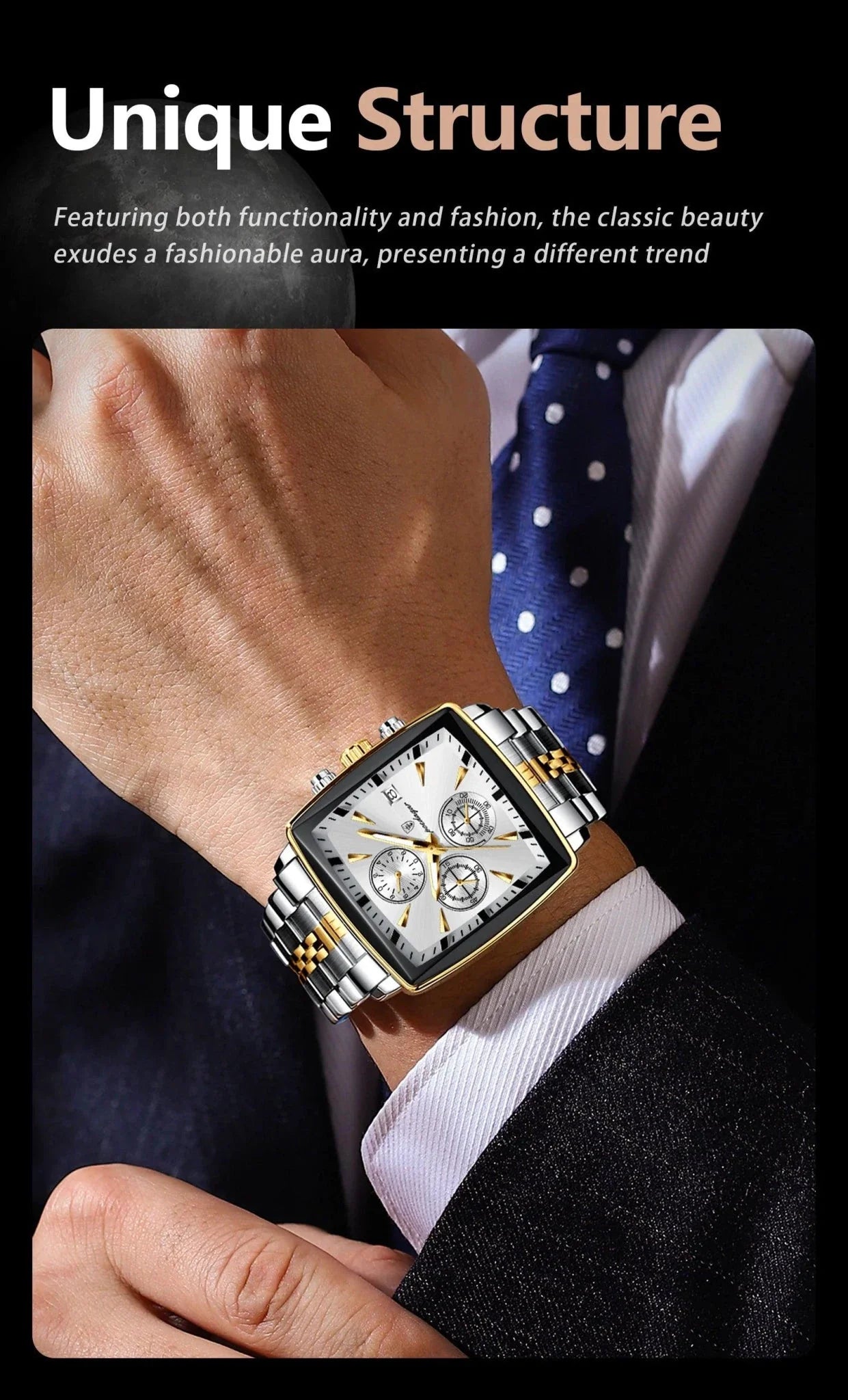POEDAGAR Luxury Chronograph Men's Watch - Waterproof & Luminous