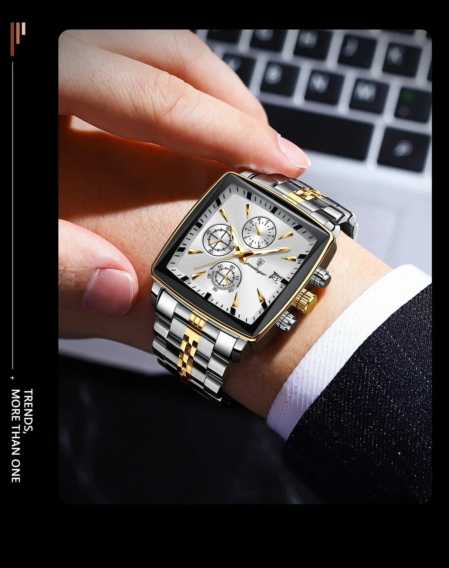 POEDAGAR Luxury Chronograph Men's Watch - Waterproof & Luminous