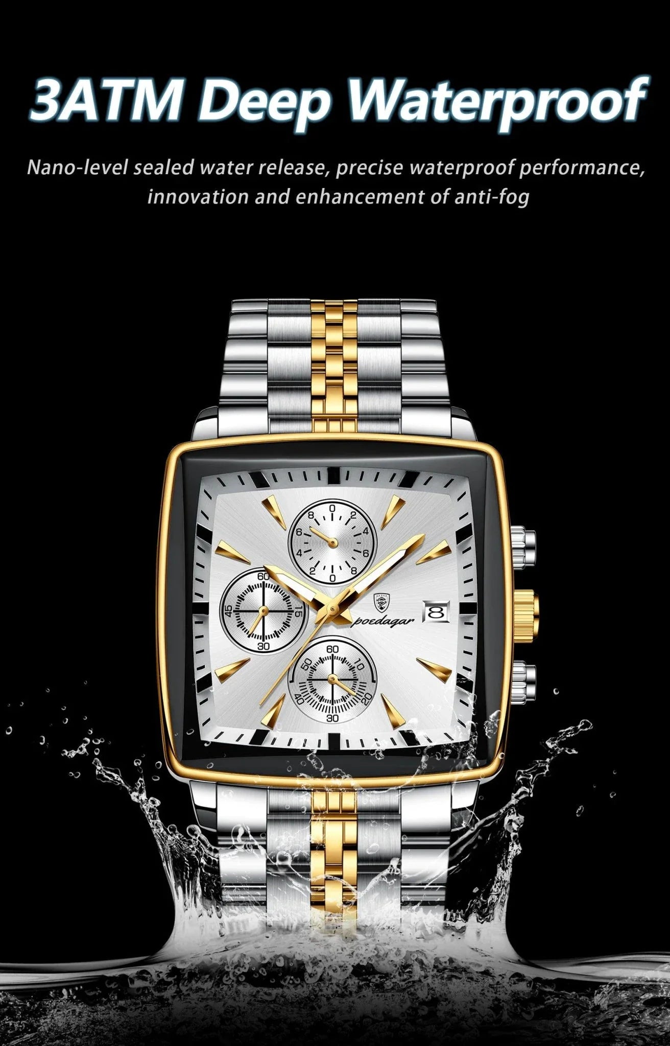 POEDAGAR Luxury Chronograph Men's Watch - Waterproof & Luminous