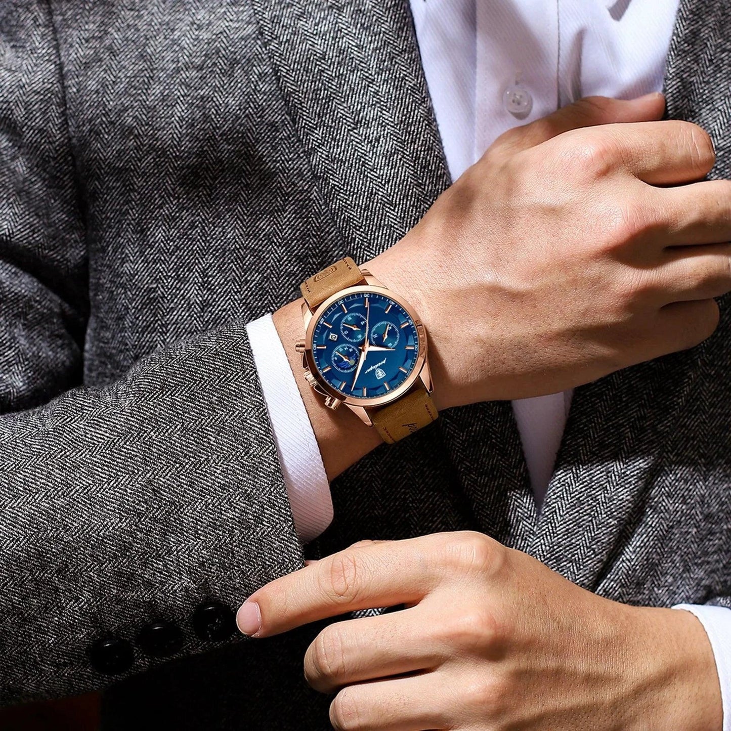 Reloj Cronógrafo de Lujo para Hombre POEDAGAR - Impermeable y Luminiscente