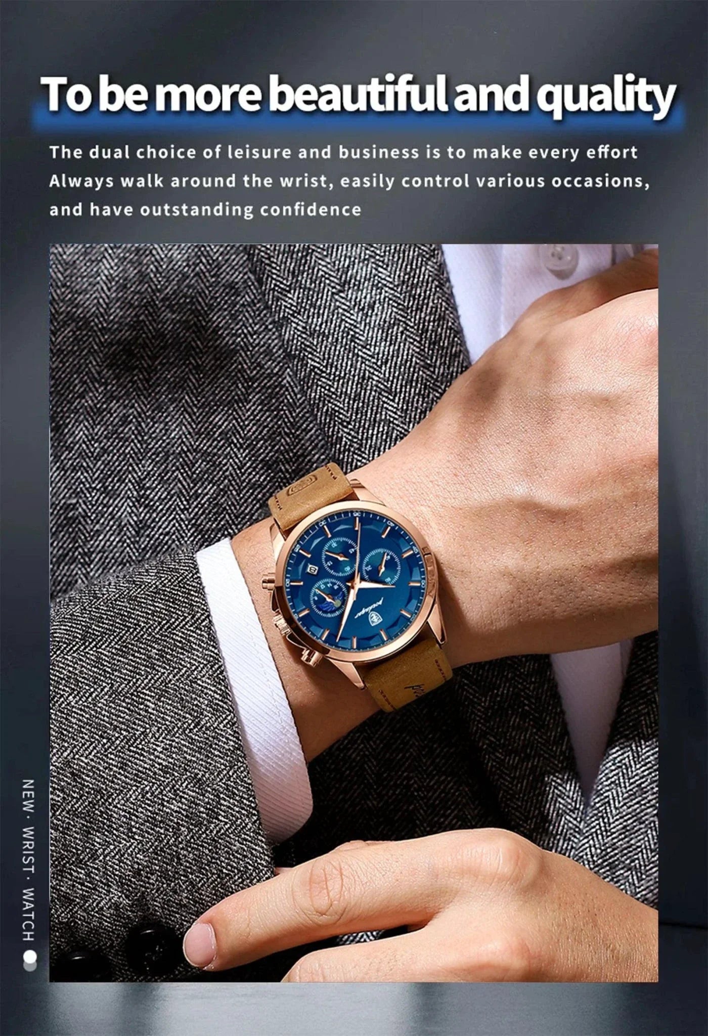 Reloj Cronógrafo de Lujo para Hombre POEDAGAR - Impermeable y Luminiscente