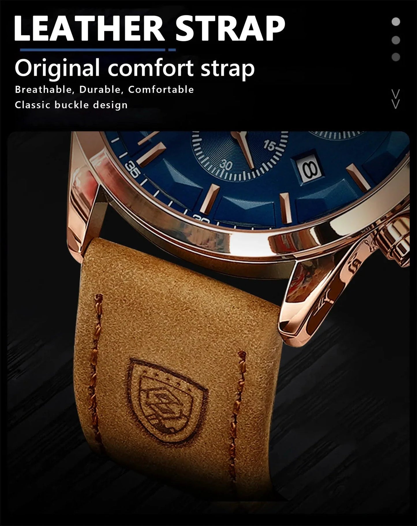 Reloj Cronógrafo de Lujo para Hombre POEDAGAR - Impermeable y Luminiscente