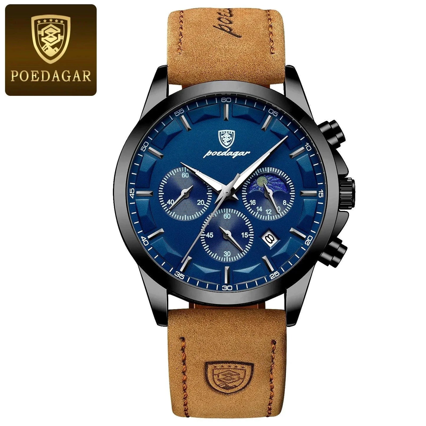 Reloj Cronógrafo de Lujo para Hombre POEDAGAR - Impermeable y Luminiscente