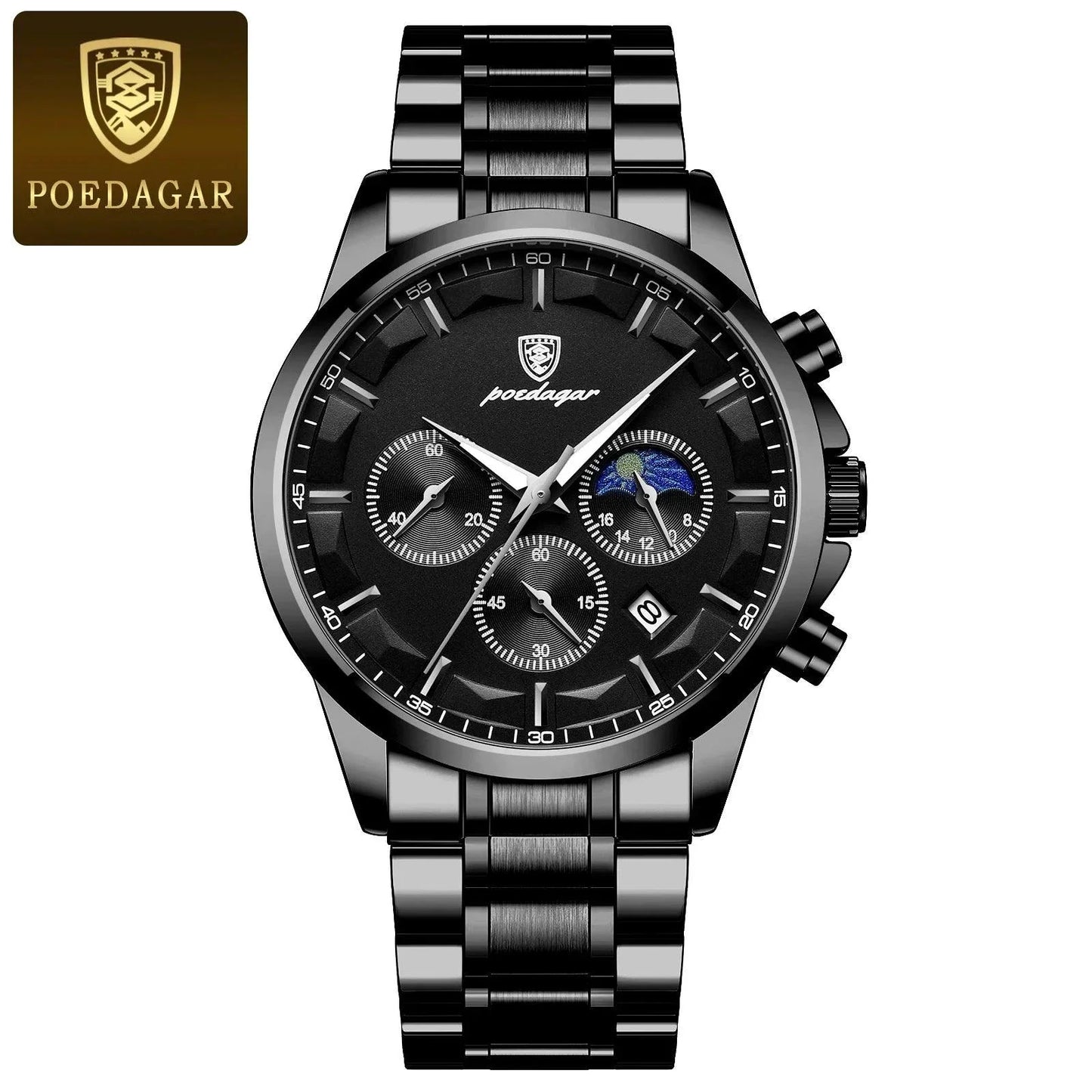 Reloj Cronógrafo de Lujo para Hombre POEDAGAR - Impermeable y Luminiscente