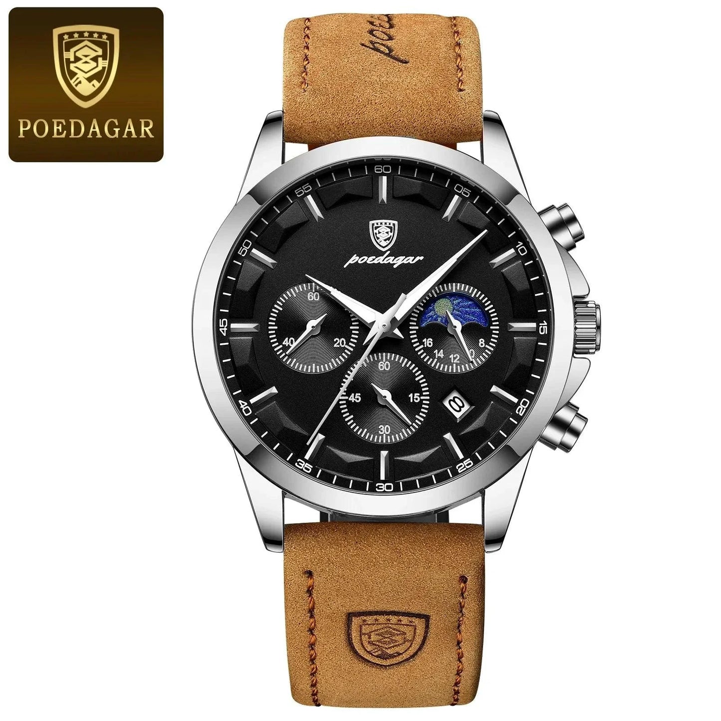 Reloj Cronógrafo de Lujo para Hombre POEDAGAR - Impermeable y Luminiscente