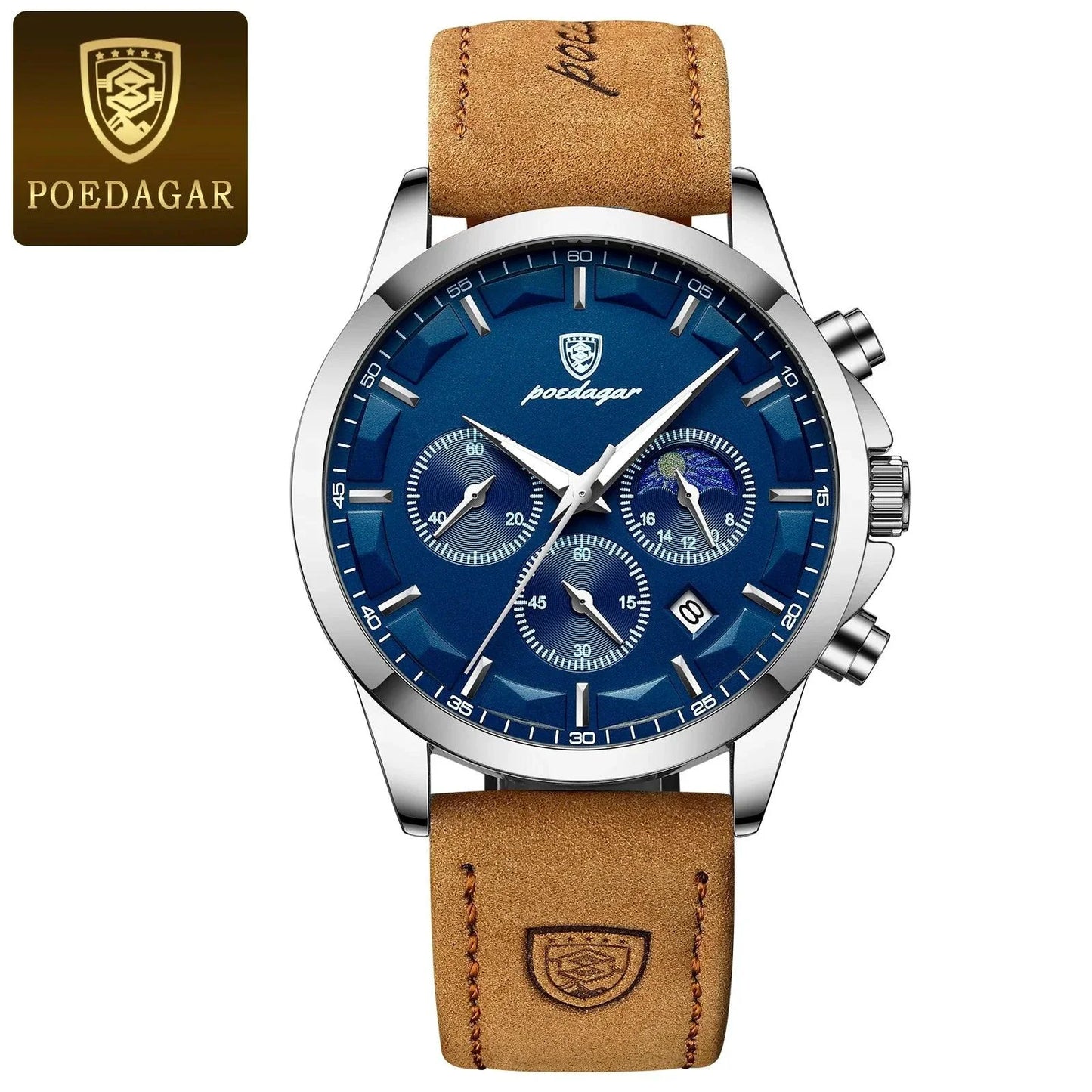 Reloj Cronógrafo de Lujo para Hombre POEDAGAR - Impermeable y Luminiscente