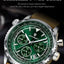 POEDAGAR Men's Luxury Quartz Chronograph Watch - Waterproof Leather