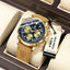 POEDAGAR Men's Luxury Quartz Chronograph Watch - Waterproof Leather
