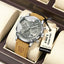 POEDAGAR Men's Luxury Quartz Chronograph Watch - Waterproof Leather