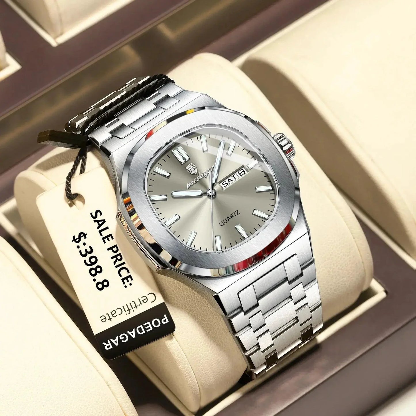 Reloj Militar Cuadrado POEDAGAR - Diseño Impermeable y Luminiscente