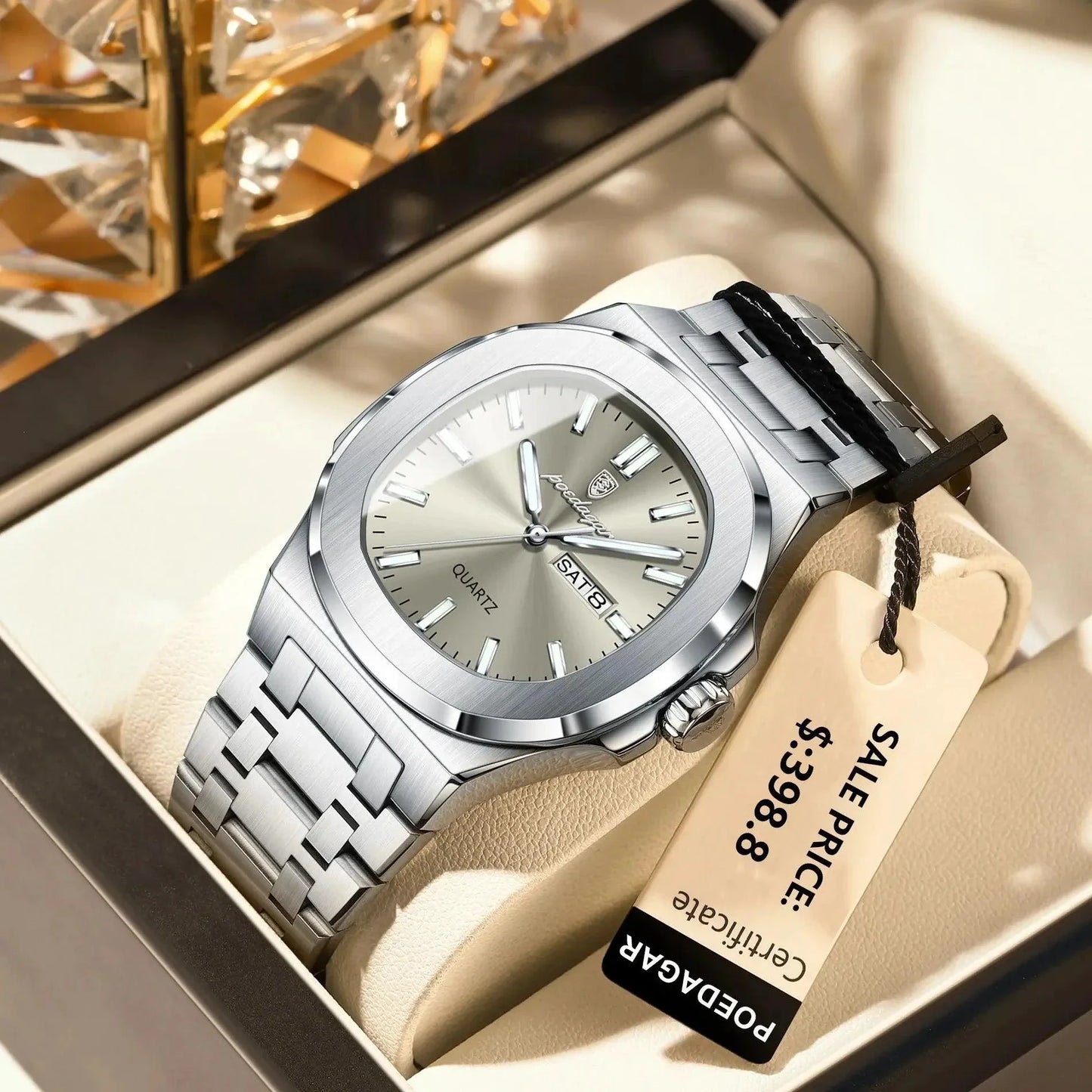 Reloj Militar Cuadrado POEDAGAR - Diseño Impermeable y Luminiscente
