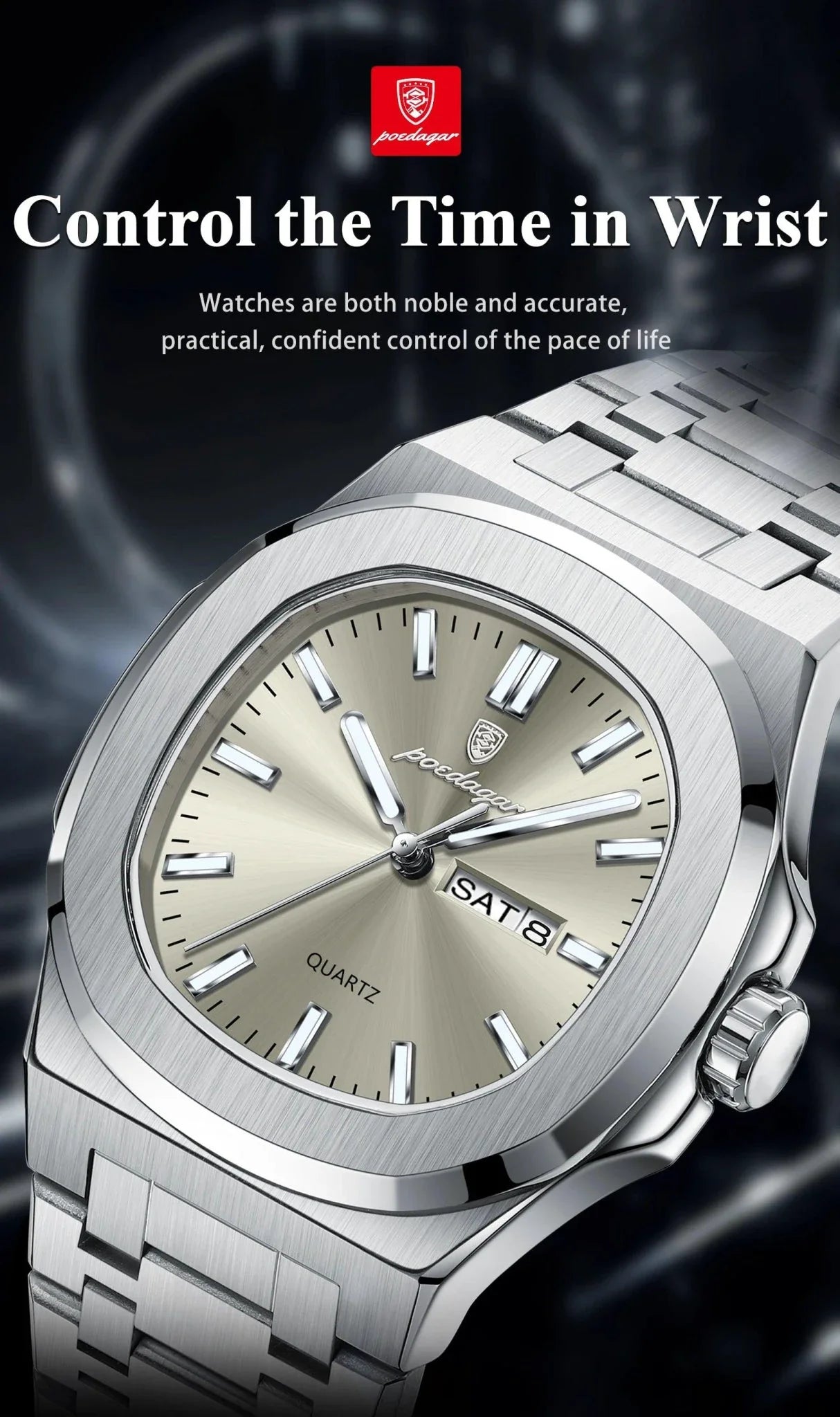 Reloj Militar Cuadrado POEDAGAR - Diseño Impermeable y Luminiscente
