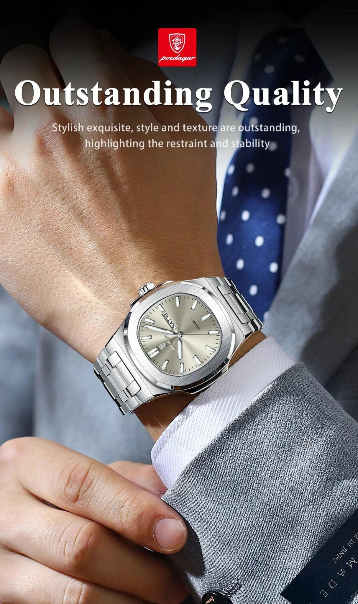 Reloj Militar Cuadrado POEDAGAR - Diseño Impermeable y Luminiscente