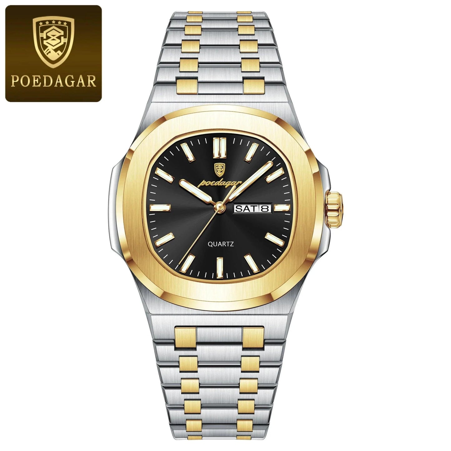 Reloj Militar Cuadrado POEDAGAR - Diseño Impermeable y Luminiscente