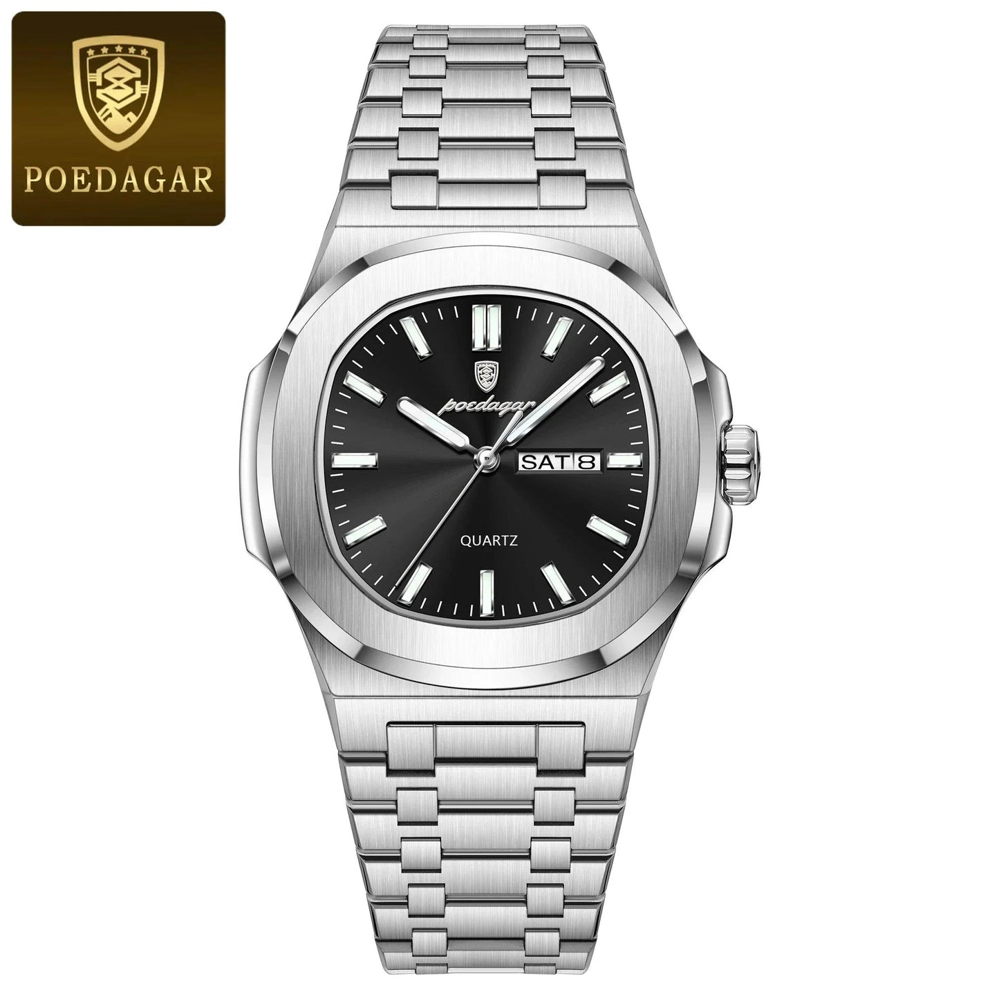 Reloj Militar Cuadrado POEDAGAR - Diseño Impermeable y Luminiscente