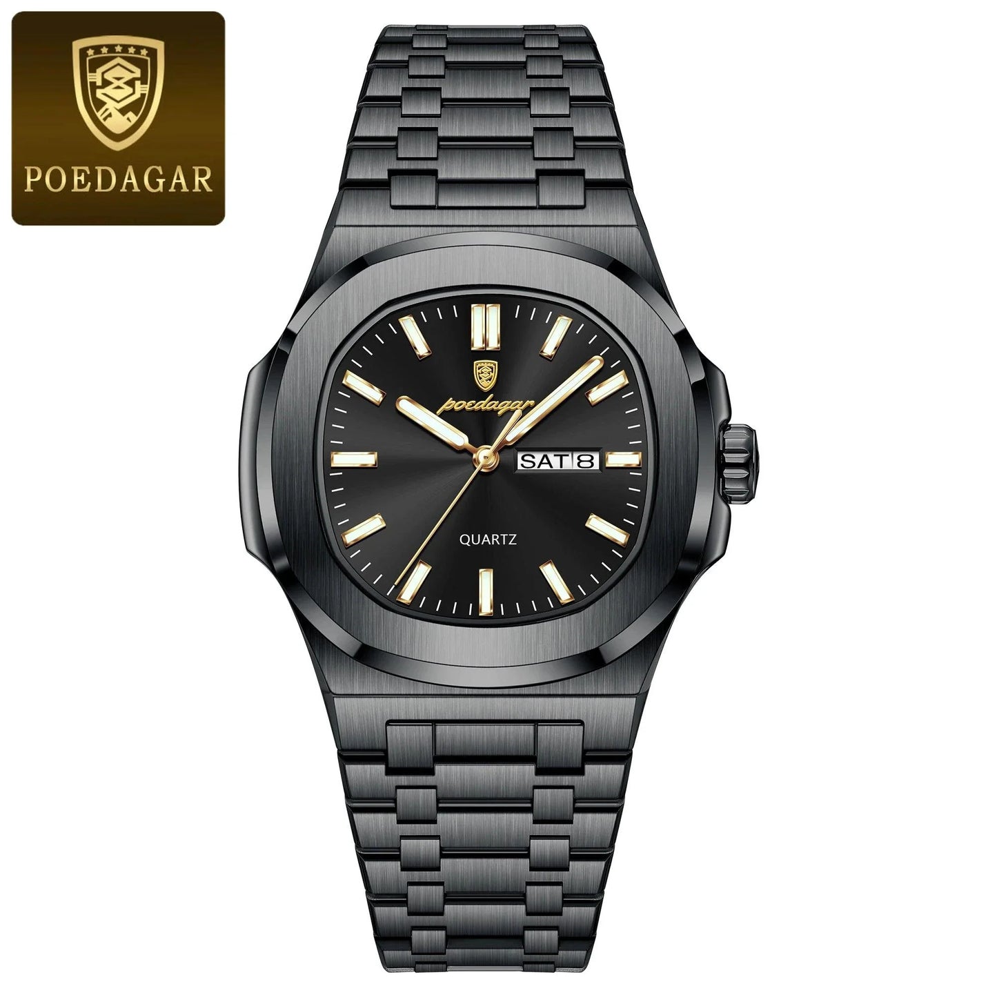 Reloj Militar Cuadrado POEDAGAR - Diseño Impermeable y Luminiscente