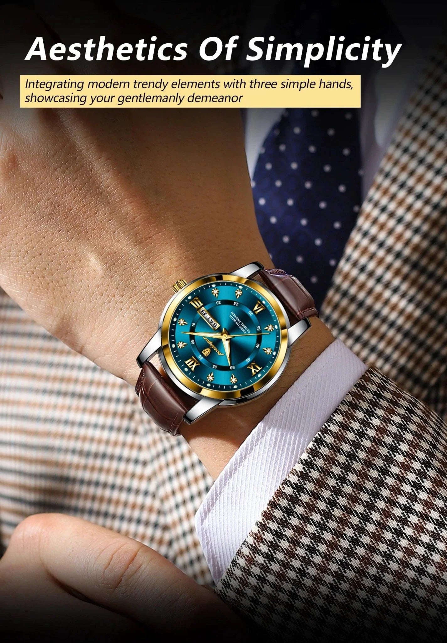 Reloj de Cuarzo de Lujo para Hombre POEDAGAR - Impermeable y Luminiscente