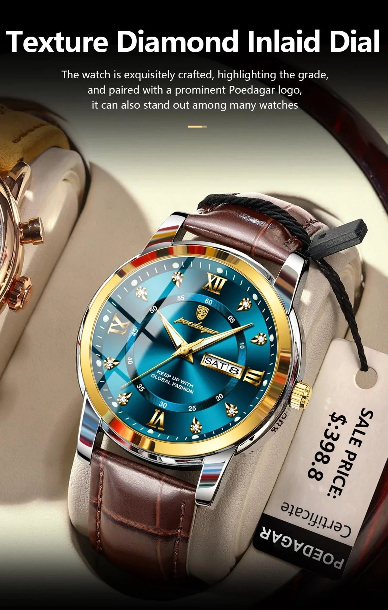 Reloj de Cuarzo de Lujo para Hombre POEDAGAR - Impermeable y Luminiscente