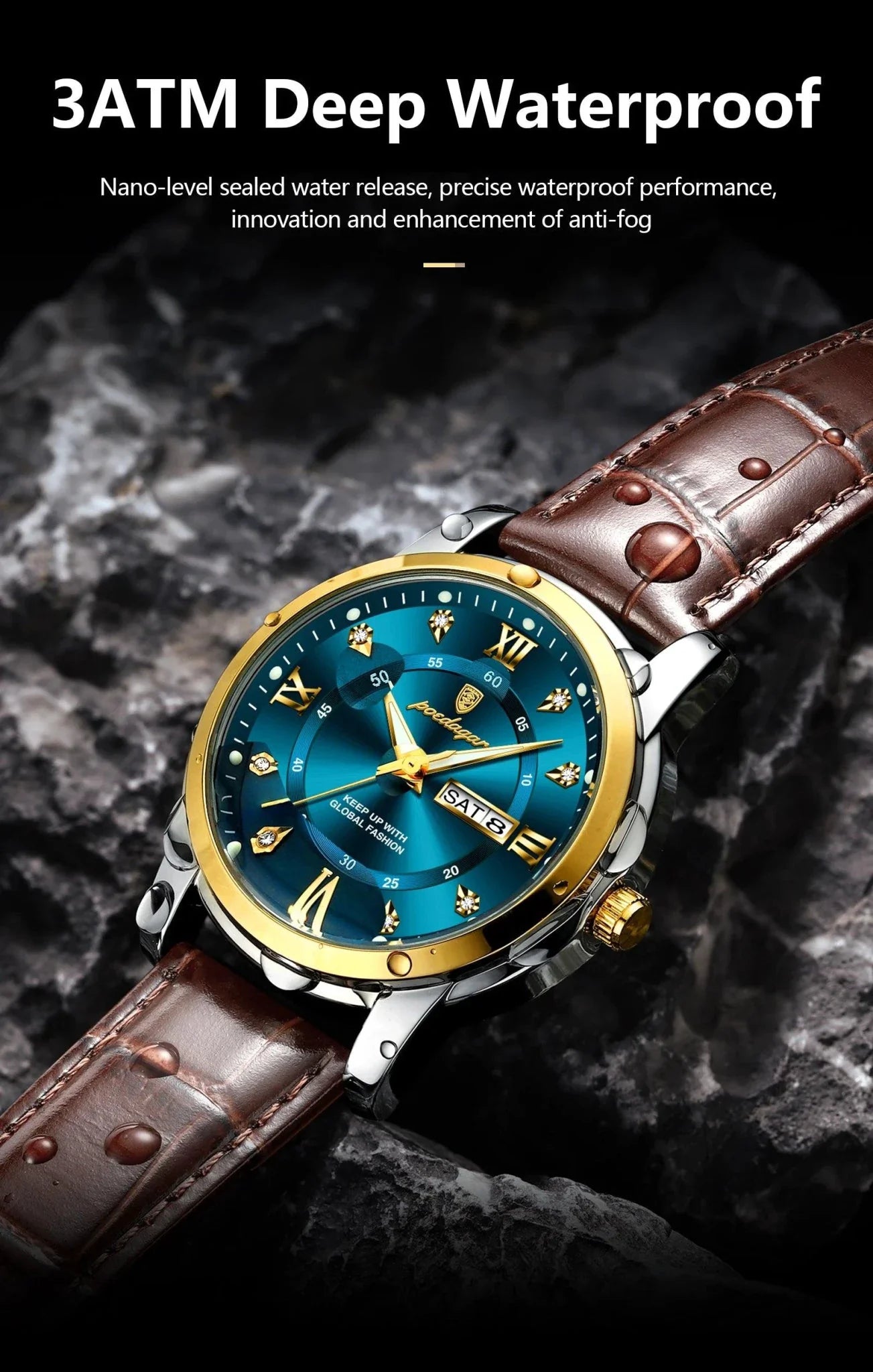 Reloj de Cuarzo de Lujo para Hombre POEDAGAR - Impermeable y Luminiscente