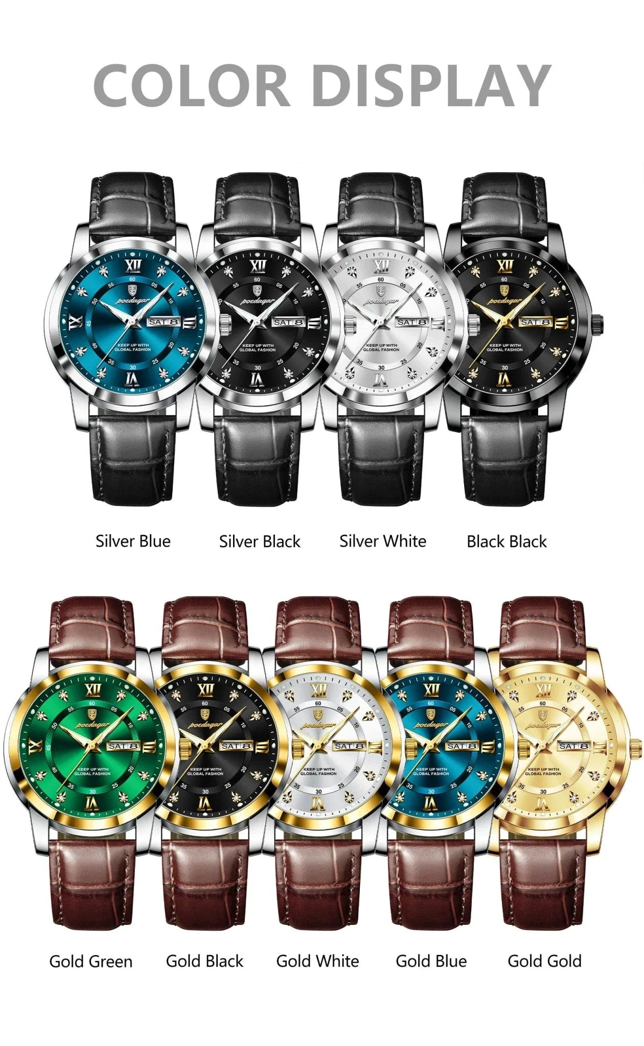 Reloj de Cuarzo de Lujo para Hombre POEDAGAR - Impermeable y Luminiscente