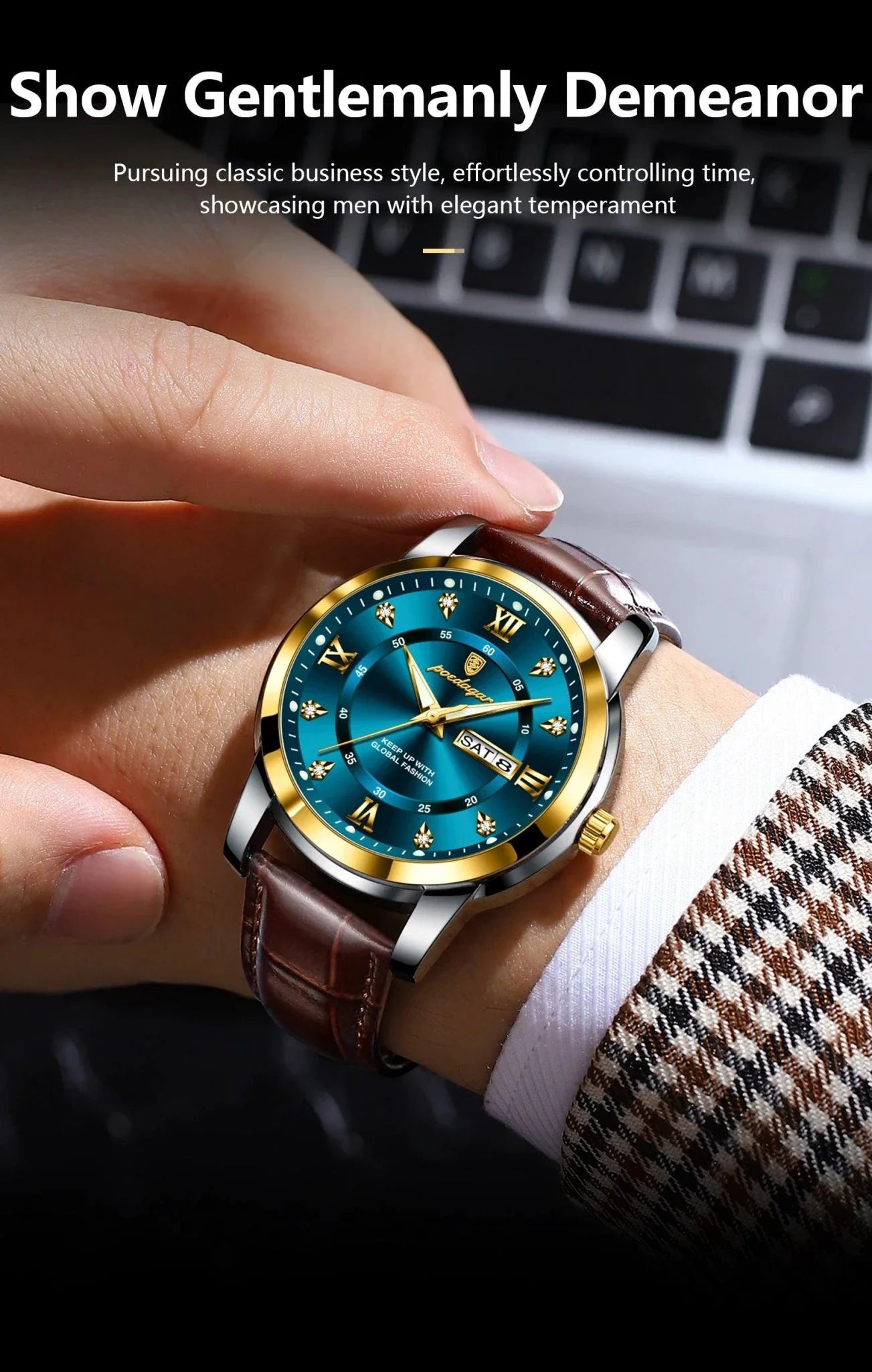 Reloj de Cuarzo de Lujo para Hombre POEDAGAR - Impermeable y Luminiscente